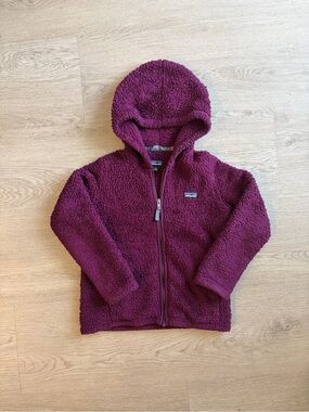Patagonia Kids Hooded Fleece Jacket in Deep Plum